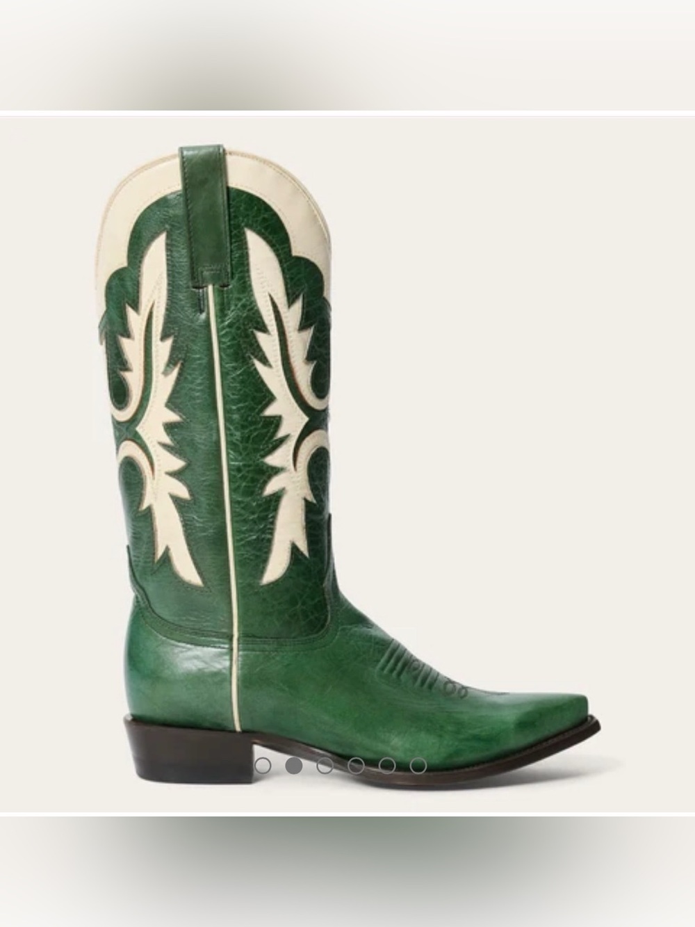 Stetson Green and Cream Women’s Cheyenne Cowboy Western Boots - Picture 3 of 3